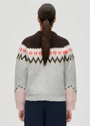 Raglan brushed jaquard bomber jakke Fairisle Stine Goya 